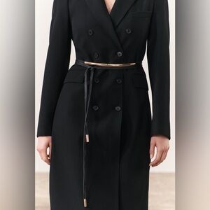 BRAND NEW ZARA Black Leather wrap around BELT Gold Accent minimalistic fashion